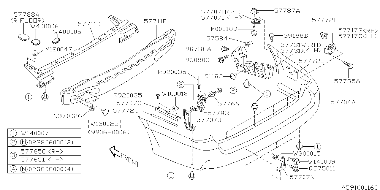 Diagram REAR BUMPER for your 2015 Subaru Forester  Limited 