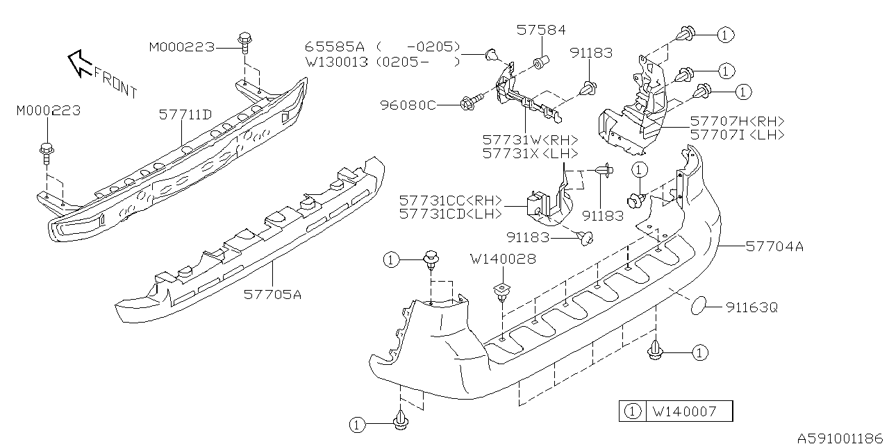 Diagram REAR BUMPER for your 2020 Subaru Impreza  SPORT w/EyeSight SEDAN 