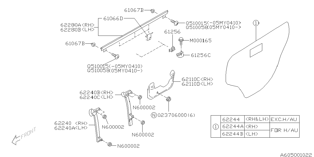 FRONT DOOR PANEL & REAR(SLIDE)DOOR PANEL Diagram