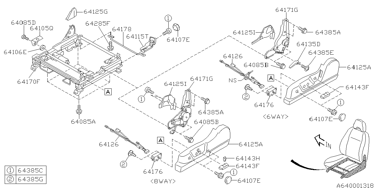 Diagram FRONT SEAT for your Subaru Legacy  