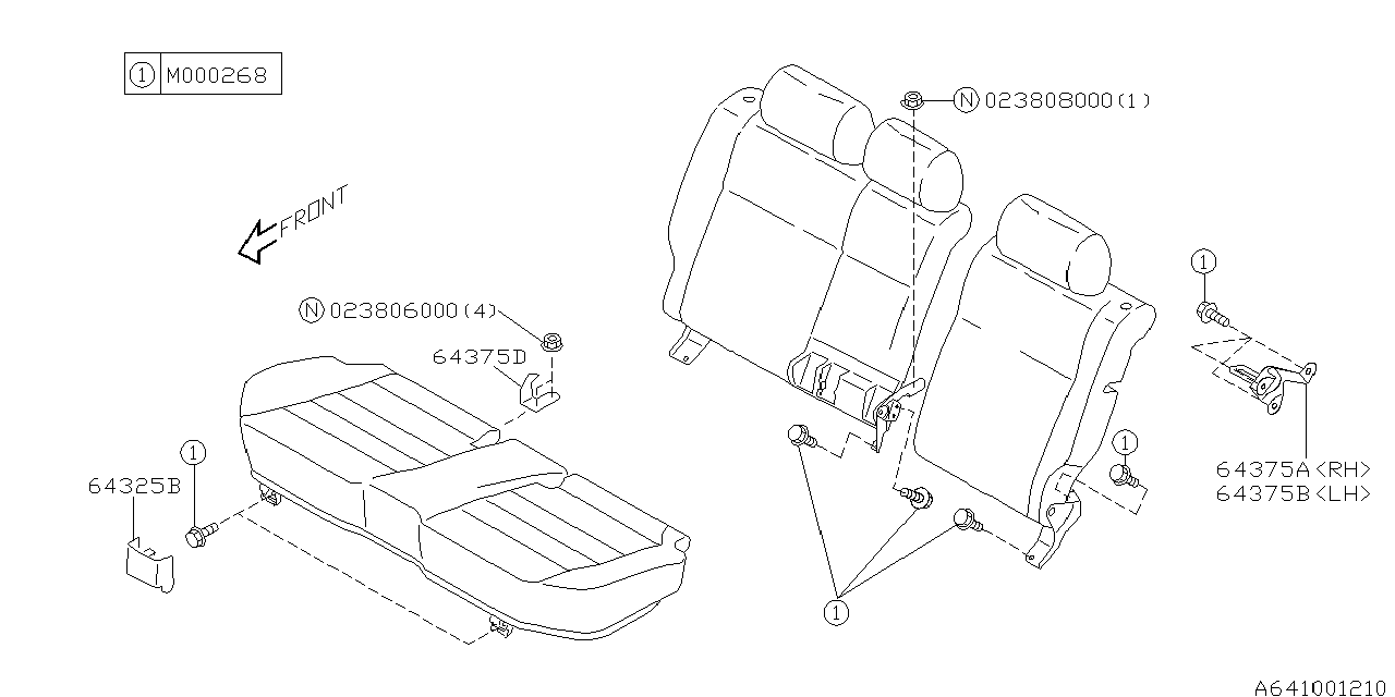 Diagram REAR SEAT for your 2001 Subaru Impreza 2.5L AT RS Sedan 