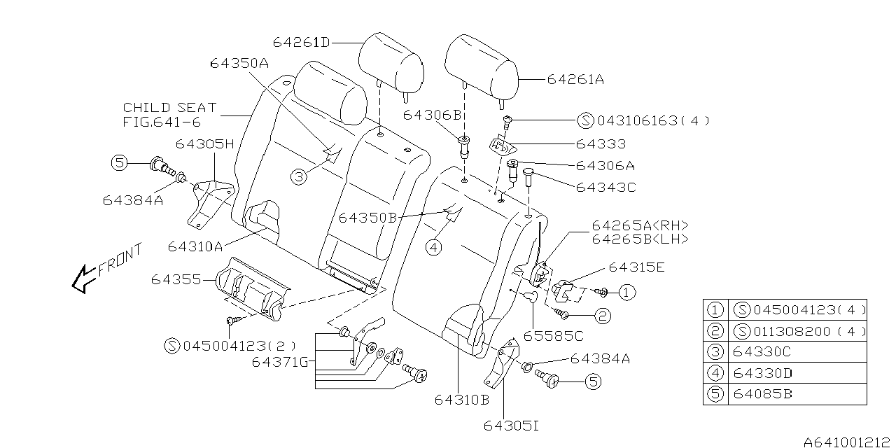 Diagram REAR SEAT for your Subaru Outback  