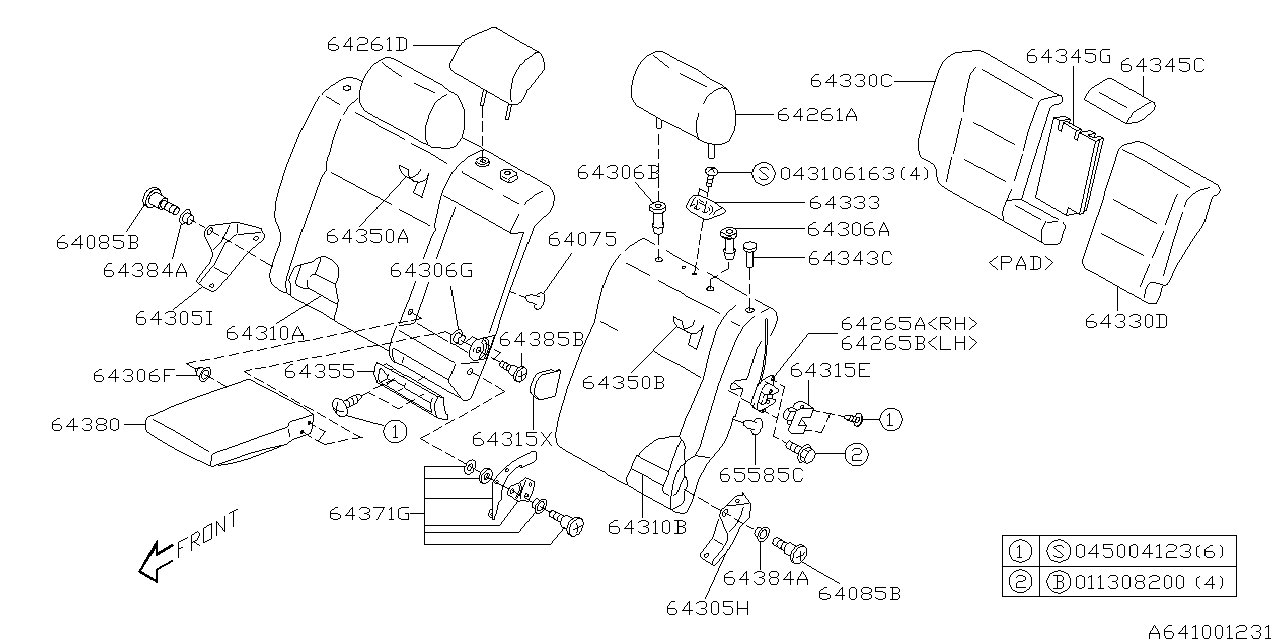 Diagram REAR SEAT for your Subaru Outback  