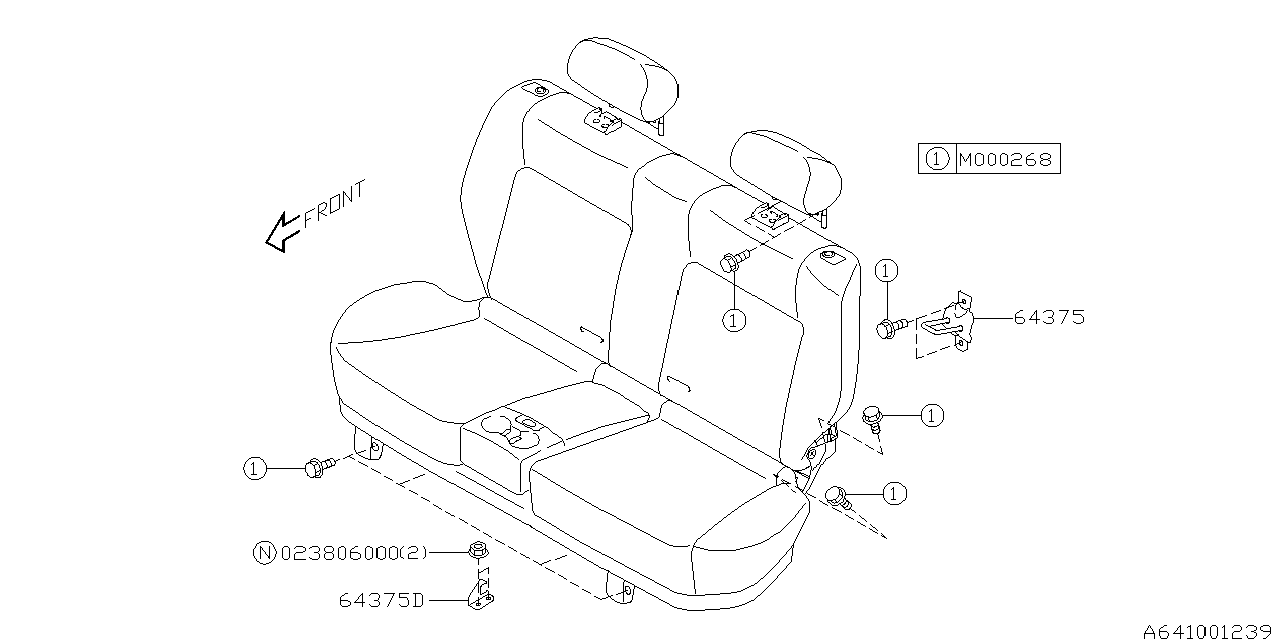 Diagram REAR SEAT for your 2001 Subaru Impreza 2.5L AT RS Sedan 