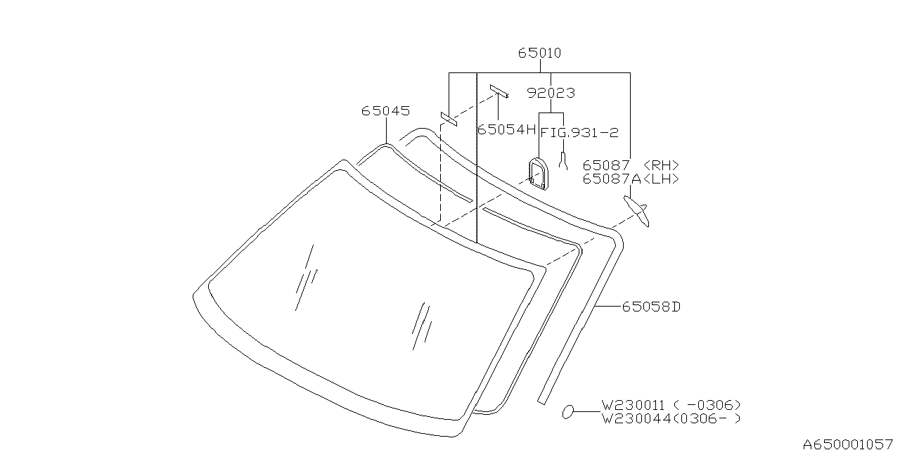 WINDSHIELD GLASS Diagram