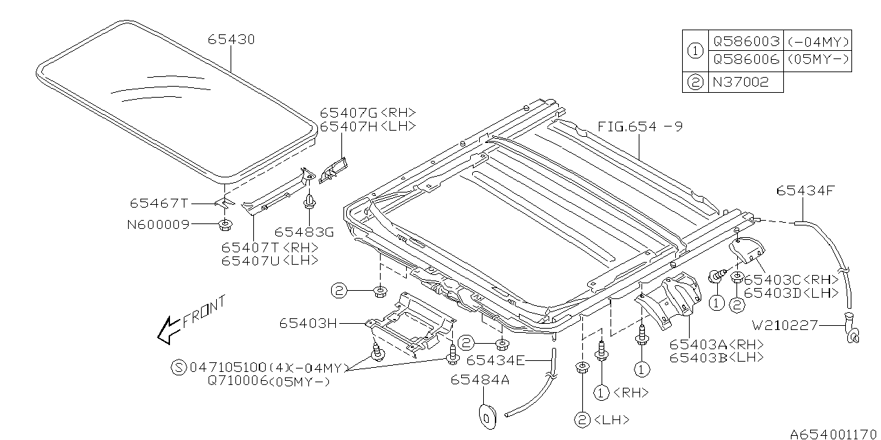 Diagram SUN ROOF for your 2009 Subaru Impreza   