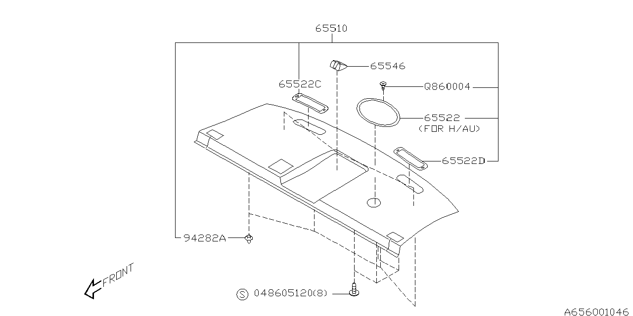 Diagram LUGGAGE SHELF REAR for your 2015 Subaru Impreza 2.0L CVT Sedan 