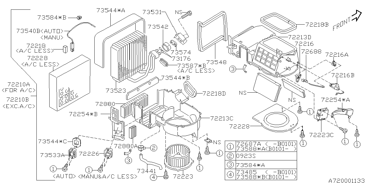 Diagram HEATER SYSTEM for your 2003 Subaru Baja   