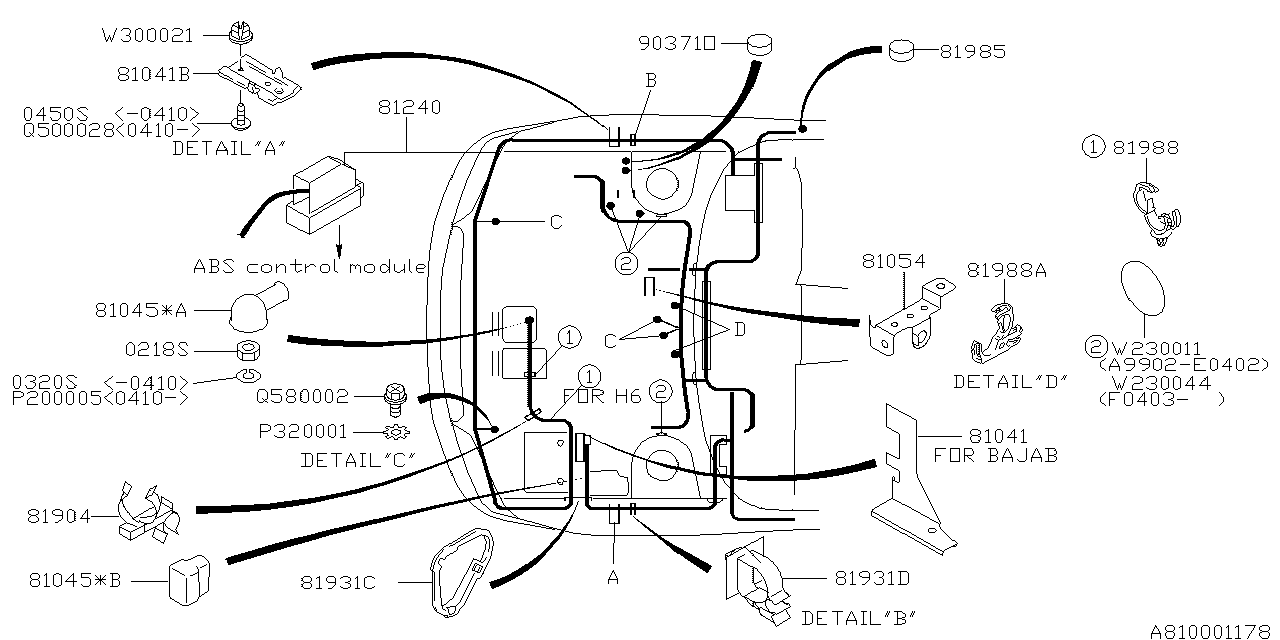 Diagram WIRING HARNESS (MAIN) for your 2000 Subaru WRX   