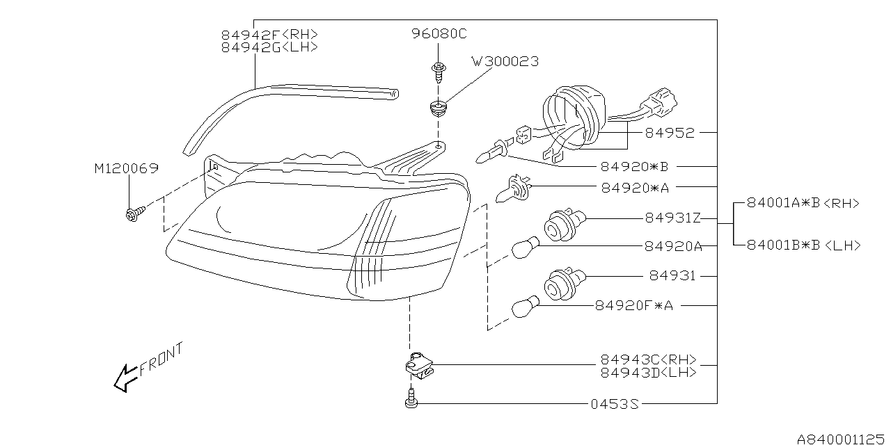 Diagram HEAD LAMP for your 2003 Subaru Outback   