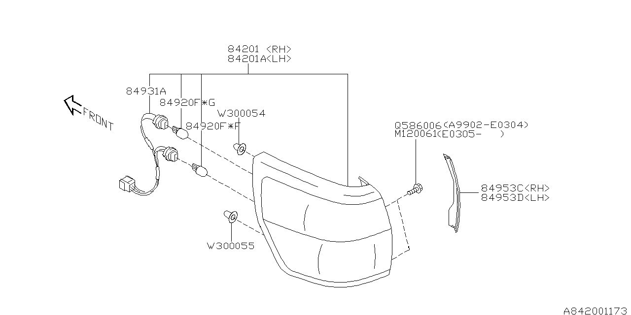 Diagram LAMP (REAR) for your 2004 Subaru STI   