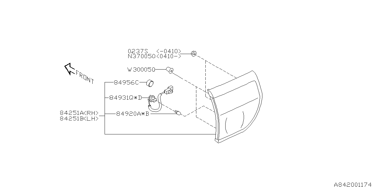 Diagram LAMP (REAR) for your 2001 Subaru Impreza   