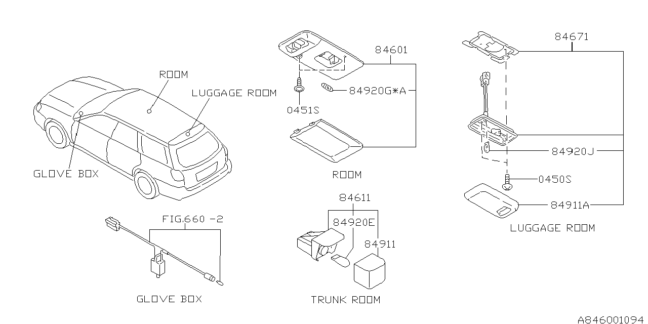 Diagram LAMP (ROOM) for your 2016 Subaru Impreza  SPORT w/EyeSight WAGON 