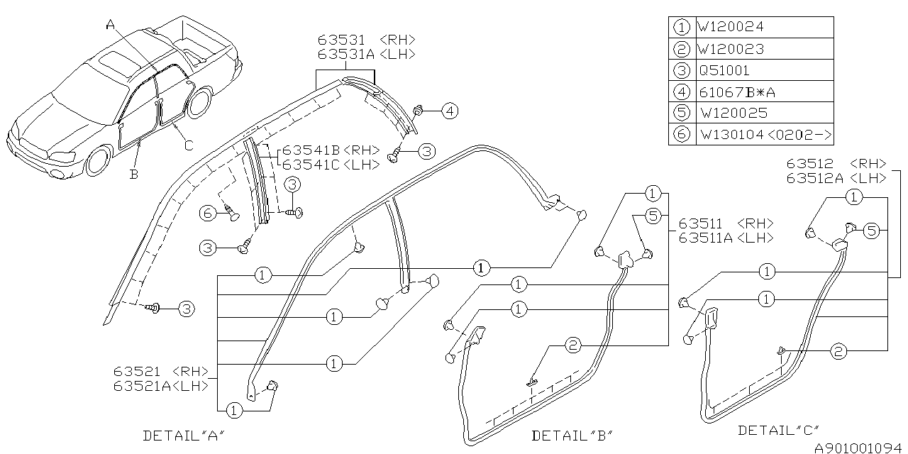 Diagram WEATHER STRIP for your 2014 Subaru WRX   