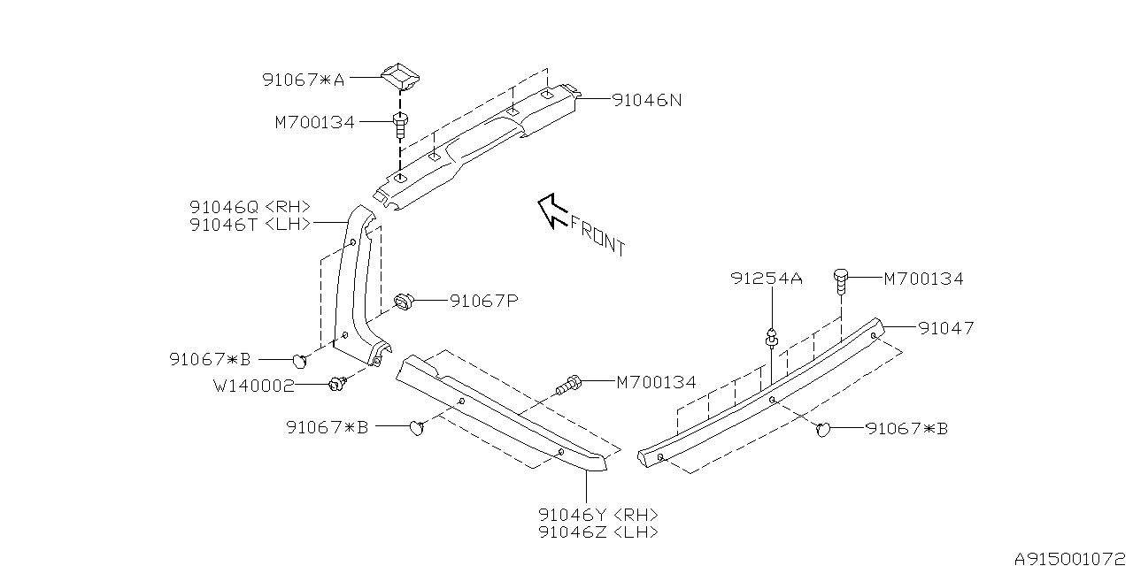 Diagram MOLDING for your Subaru Impreza 2.5L 5MT TS Wagon