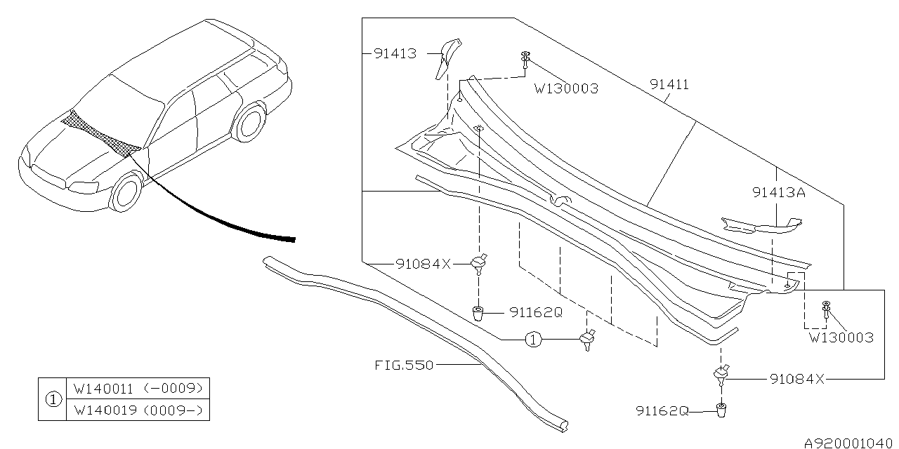 COWL PANEL Diagram