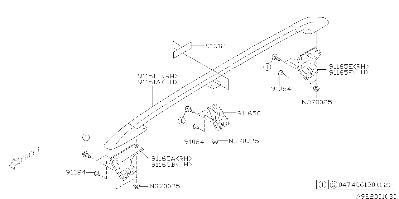 Diagram ROOF RAIL for your 2018 Subaru STI   