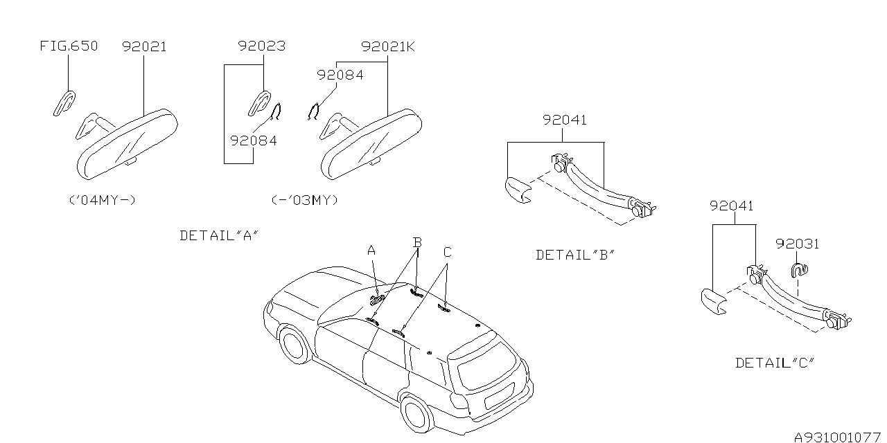 Diagram ROOM INNER PARTS for your 2020 Subaru WRX PREMIUM WITH LIP ES  