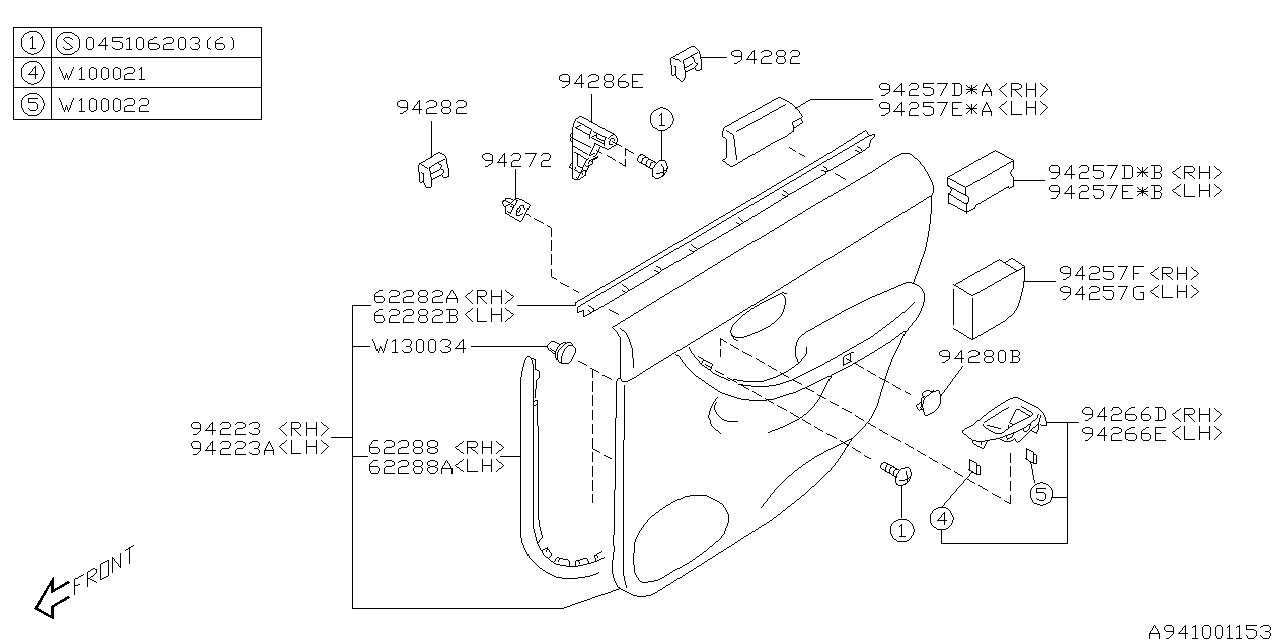 Diagram DOOR TRIM for your 2017 Subaru Legacy  Premium Sedan 