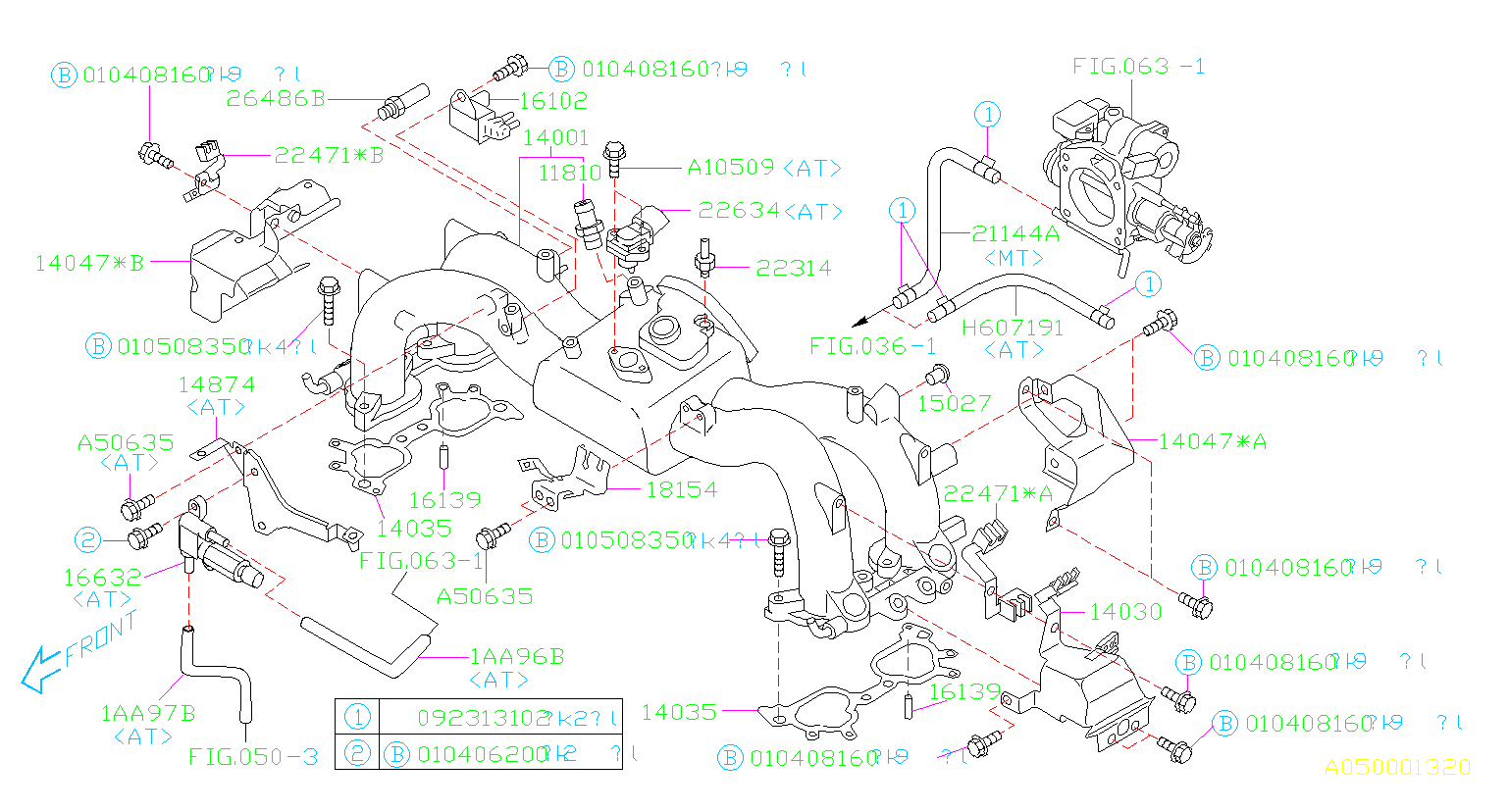 Subaru Baja Manifold Complete Intake. Manifold Complete 14001AB48A