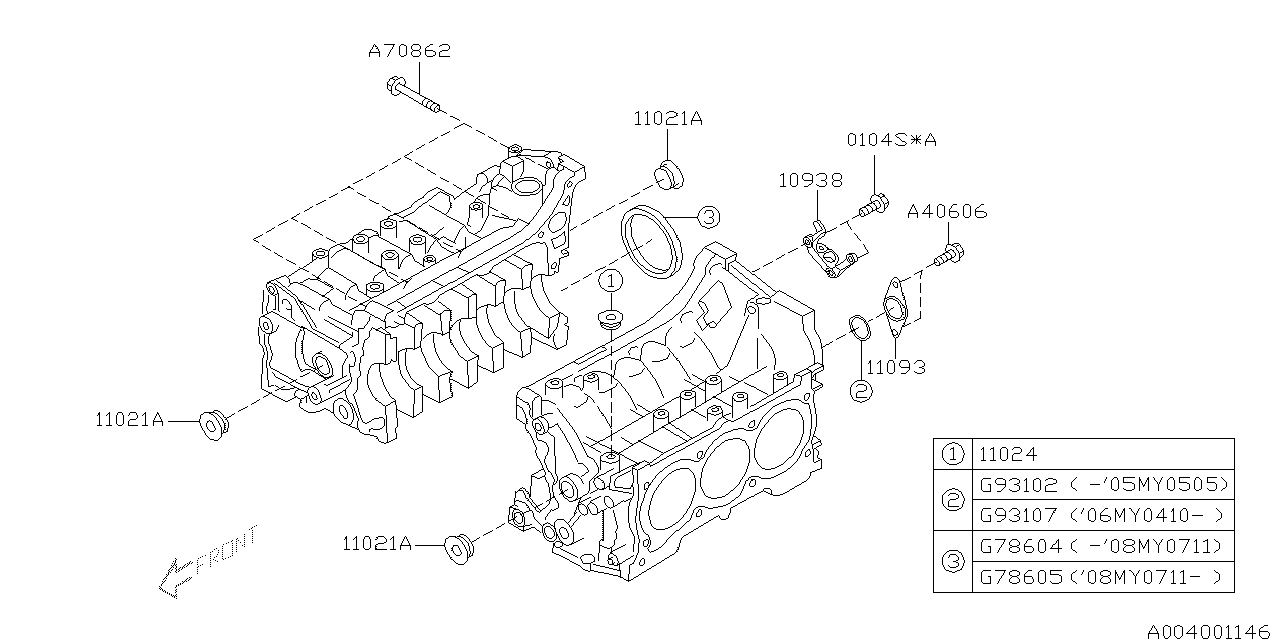 Diagram CYLINDER BLOCK for your 1992 Subaru SVX   