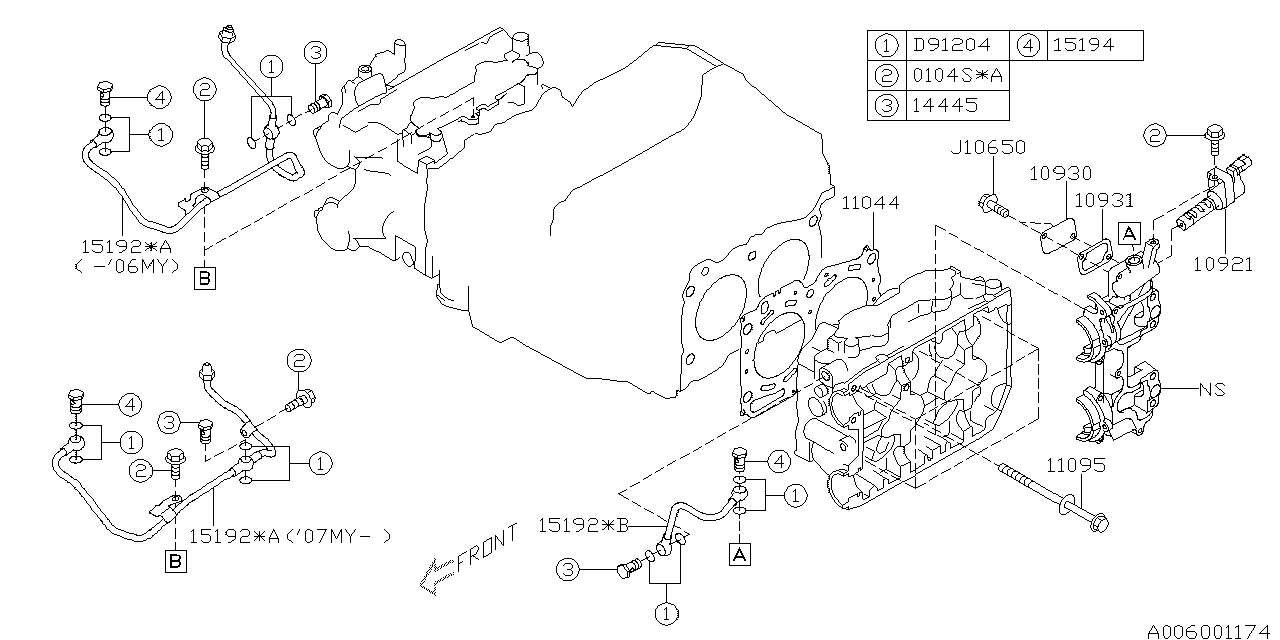 Diagram CYLINDER HEAD for your 2010 Subaru Impreza  Wagon 