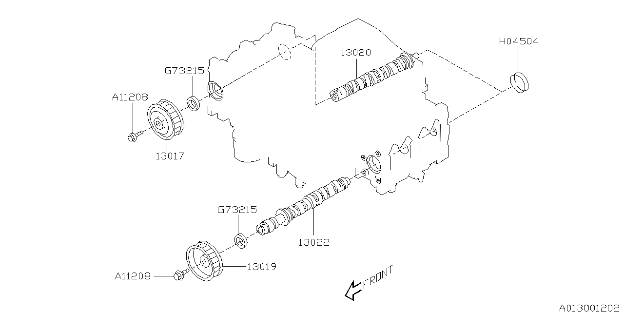 Diagram CAMSHAFT & TIMING BELT for your 2015 Subaru Forester  XT Touring 