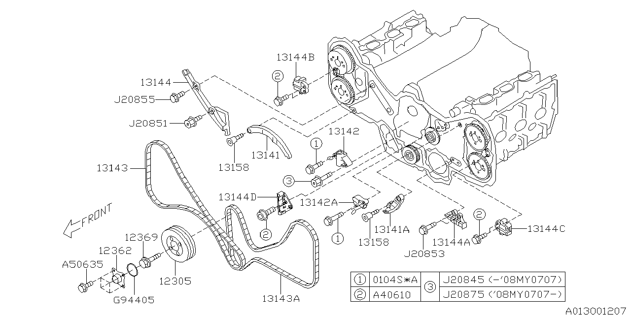 Diagram CAMSHAFT & TIMING BELT for your 2017 Subaru Impreza  PREMIUM w/EyeSight WAGON 