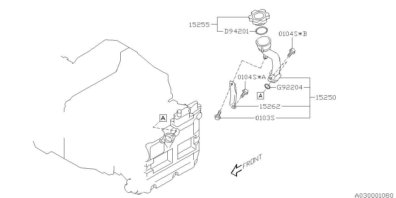 Diagram OIL FILLER DUCT for your 2008 Subaru Impreza   