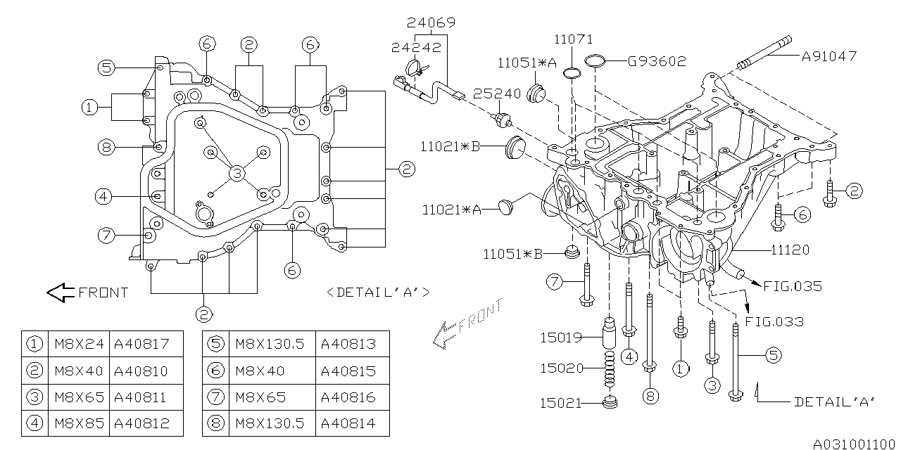 Diagram OIL PAN for your 2012 Subaru Impreza   