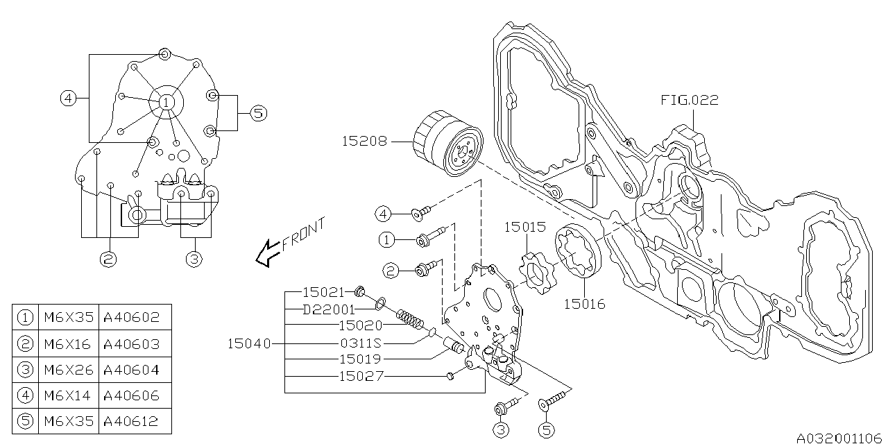 Diagram OIL PUMP & FILTER for your 2017 Subaru WRX  Base 