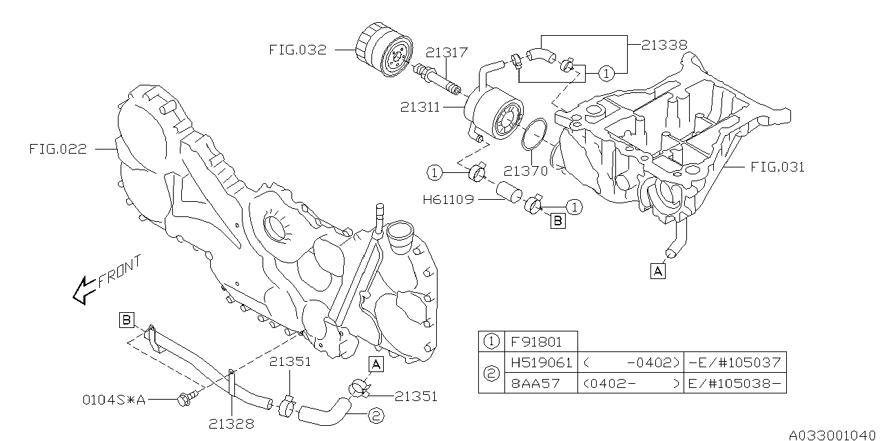 Diagram OIL COOLER (ENGINE) for your 2010 Subaru WRX   