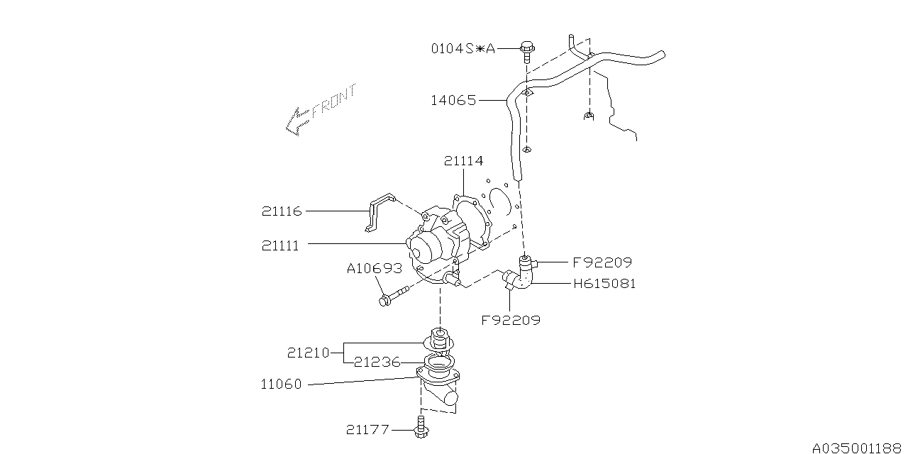 Diagram WATER PUMP for your 2005 Subaru Legacy   