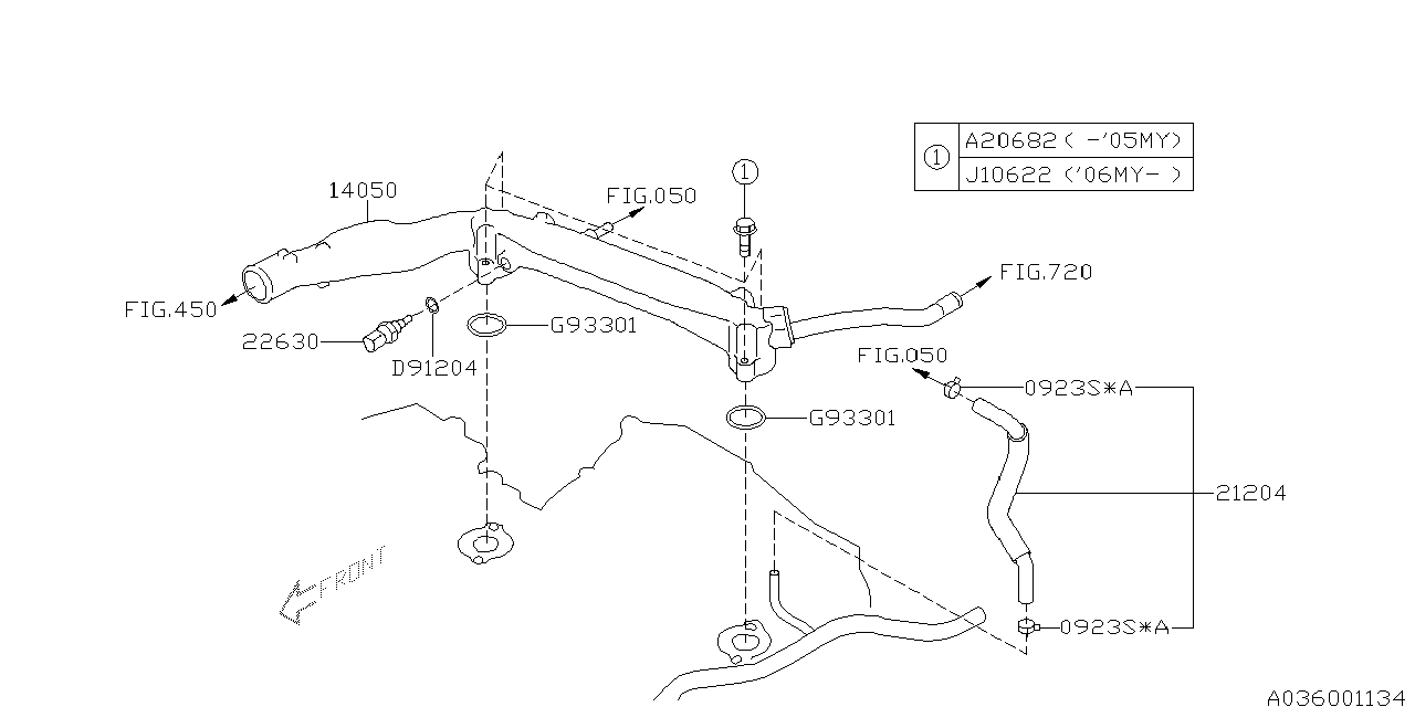 Diagram WATER PIPE (1) for your 2025 Subaru Legacy   