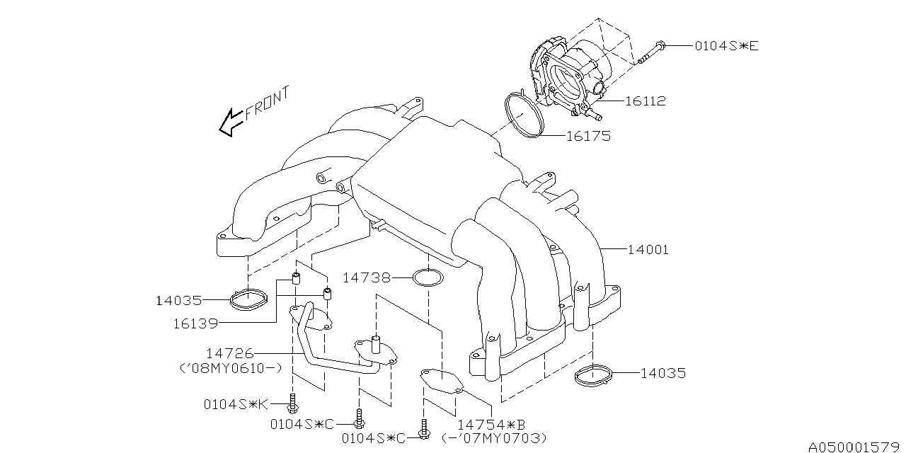 Diagram INTAKE MANIFOLD for your Subaru Crosstrek  