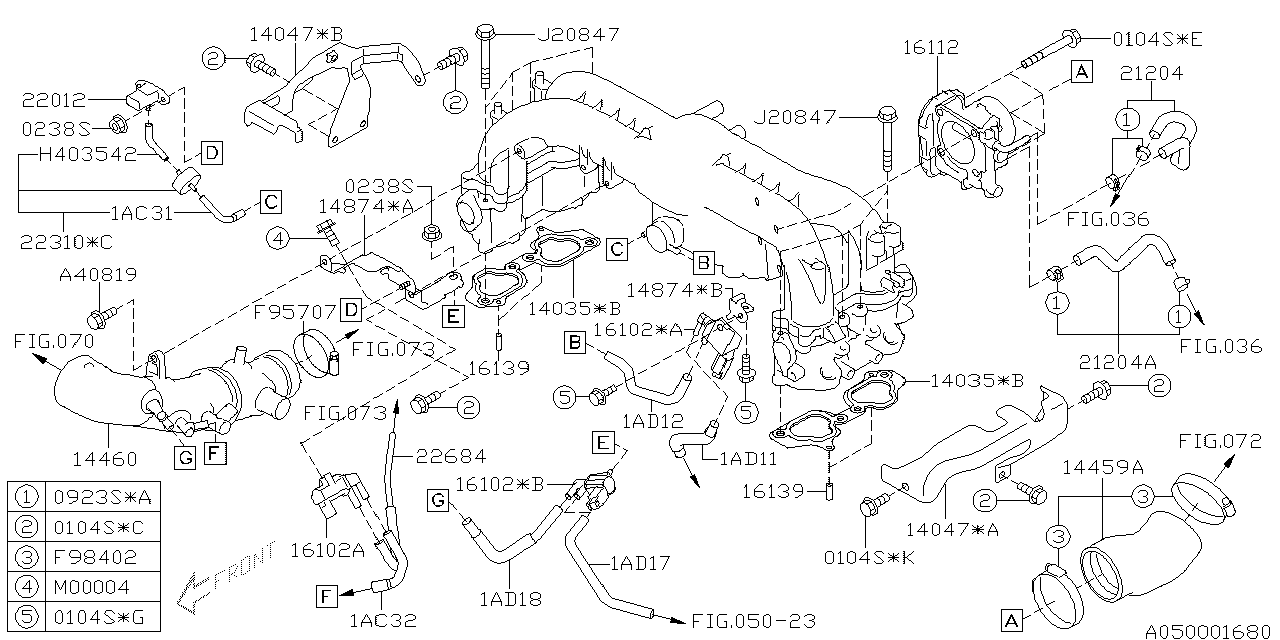 Diagram INTAKE MANIFOLD for your 2018 Subaru Impreza 2.0L 5MT Sport Wagon 