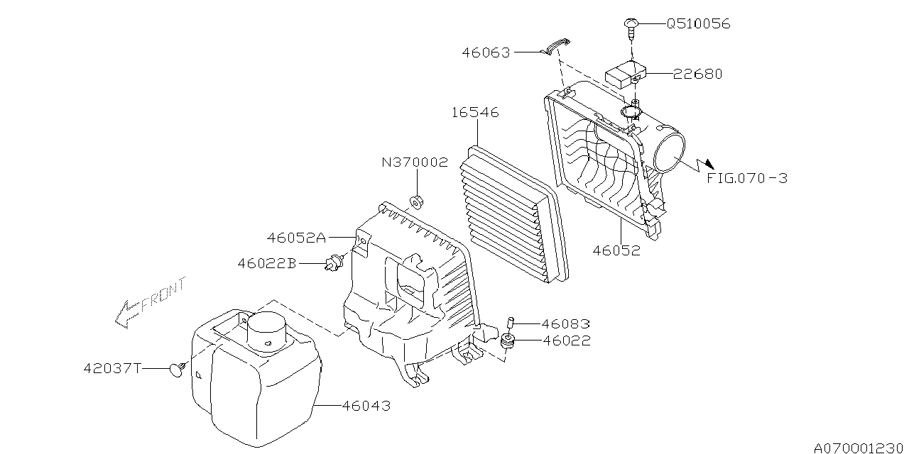 Diagram AIR CLEANER & ELEMENT for your 2007 Subaru Legacy   