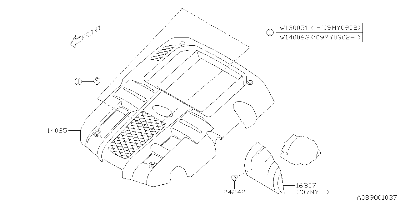 Diagram COVER (ENGINE) for your 2007 Subaru Legacy   