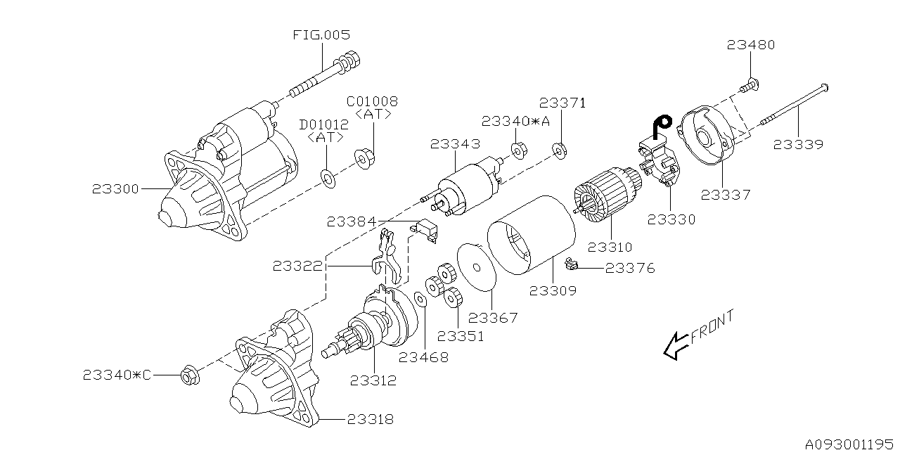 Diagram STARTER for your 2009 Subaru WRX SS SEDAN  