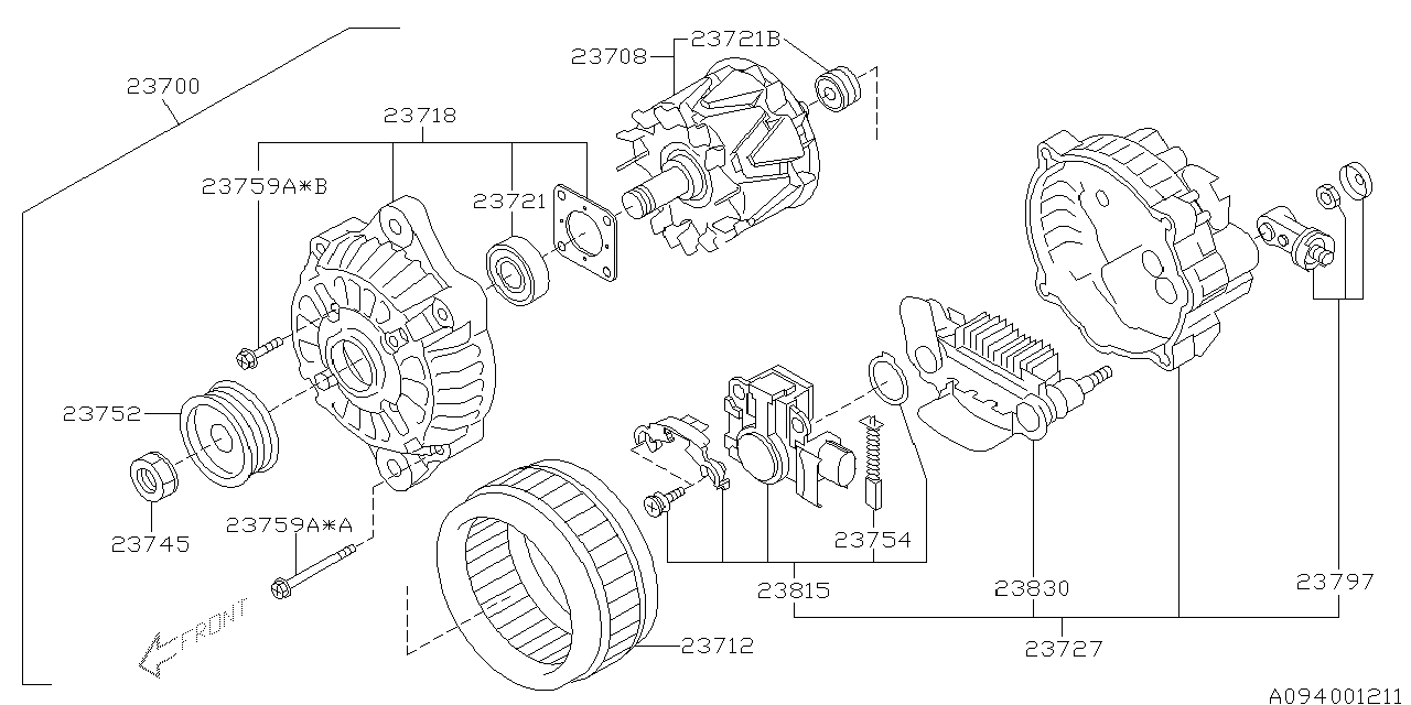 Diagram ALTERNATOR for your 2016 Subaru Impreza  SPORT LIMITED w/EyeSight WAGON 