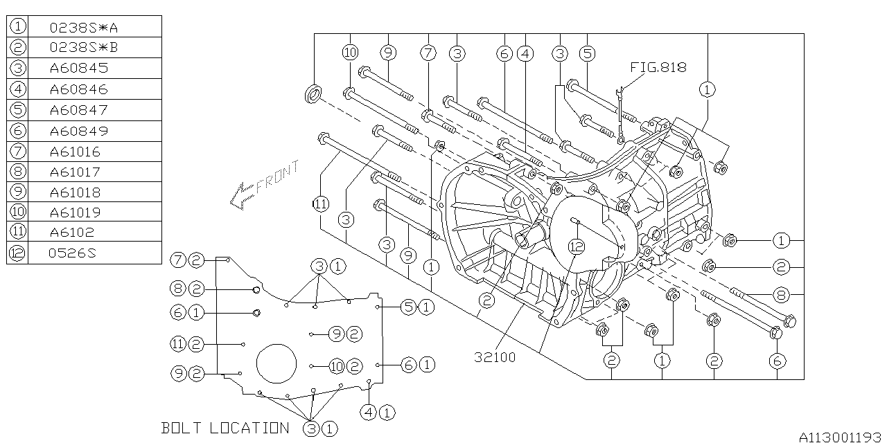 MT, TRANSMISSION CASE Diagram