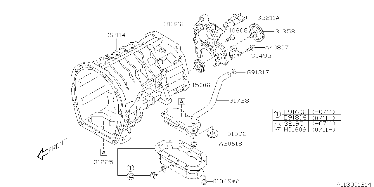 Diagram MT, TRANSMISSION CASE for your 2008 Subaru STI   