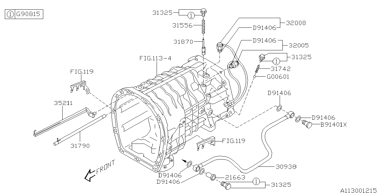 Diagram MT, TRANSMISSION CASE for your 2001 Subaru Impreza   