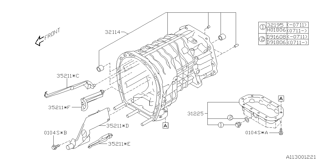 Diagram MT, TRANSMISSION CASE for your 2012 Subaru WRX SEDAN  