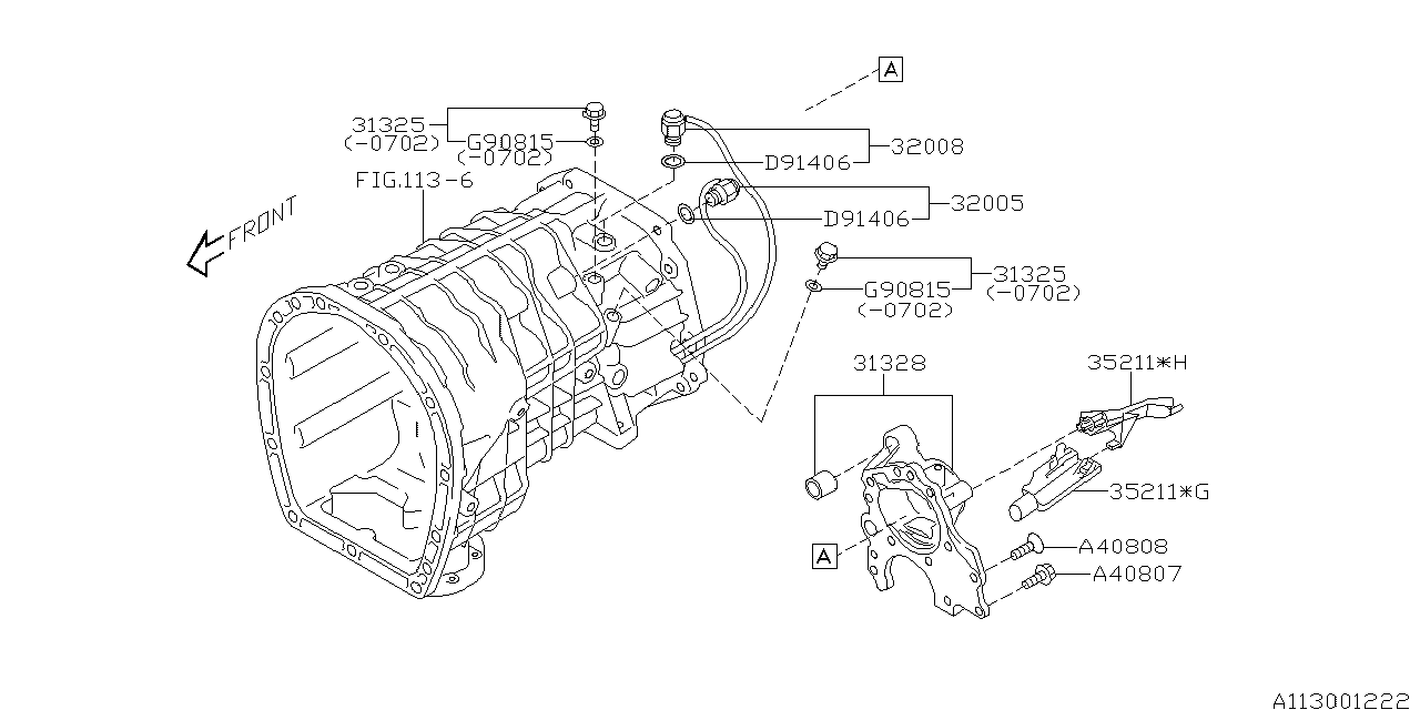 Diagram MT, TRANSMISSION CASE for your 2002 Subaru WRX   