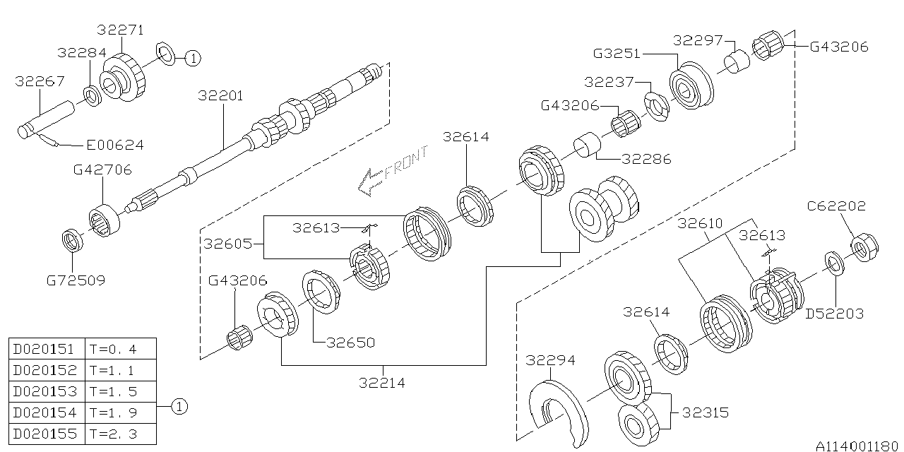 Diagram MT, MAIN SHAFT for your 2009 Subaru STI   