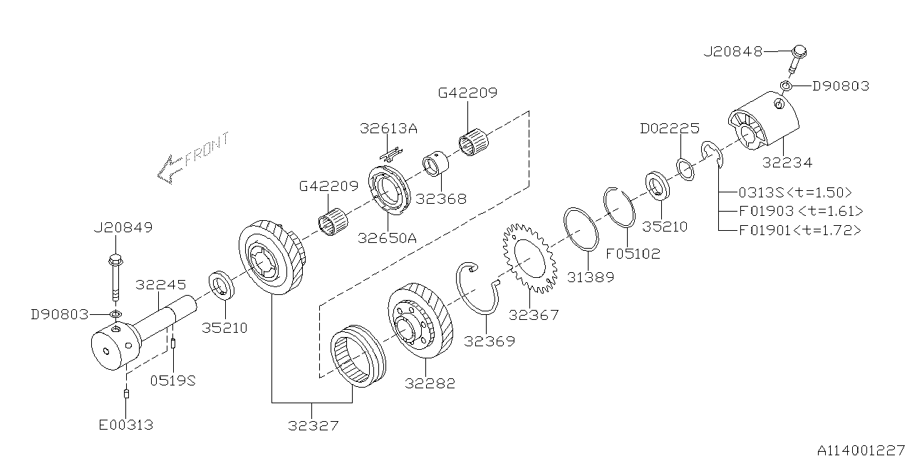 Diagram MT, MAIN SHAFT for your 2020 Subaru Impreza   