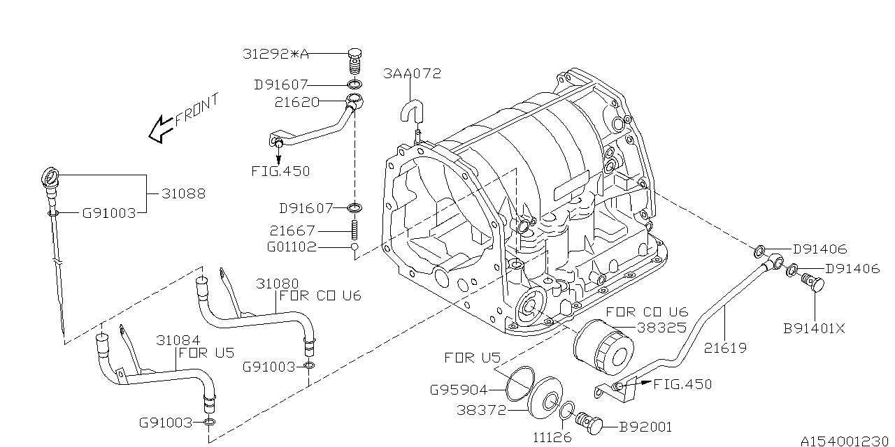 Diagram AT, TRANSMISSION CASE for your 2001 Subaru WRX   