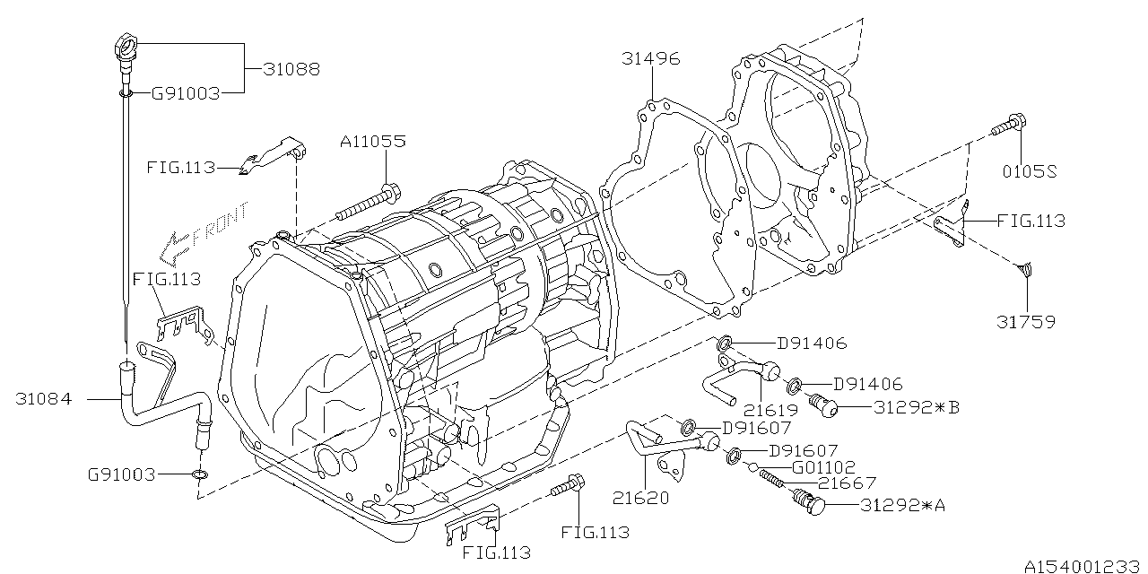 Diagram AT, TRANSMISSION CASE for your 2004 Subaru Legacy  L-S SEDAN 