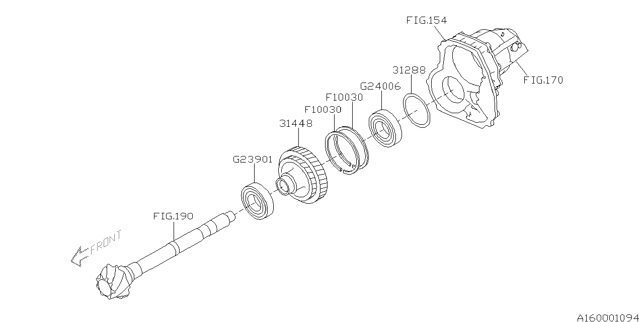 Diagram AT, REDUCTION GEAR for your 1990 Subaru Loyale   